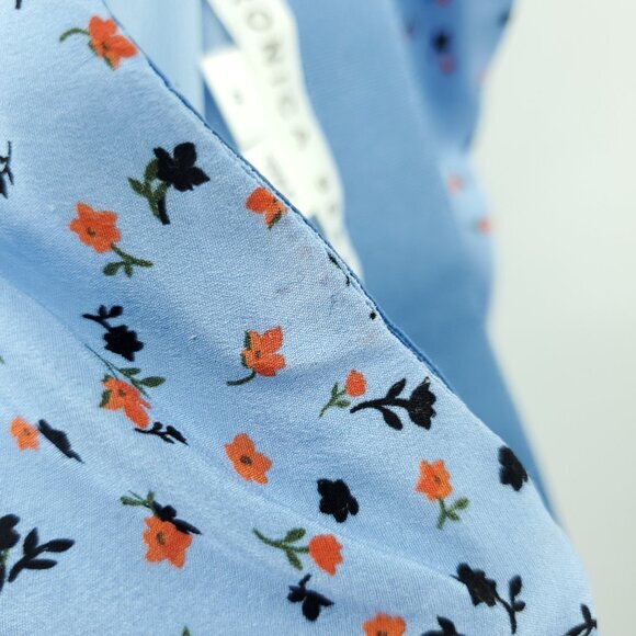 Veronica Beard Spencer Print Silk Skirt 8 Light Blue/Red Floral - Picture 16 of 16